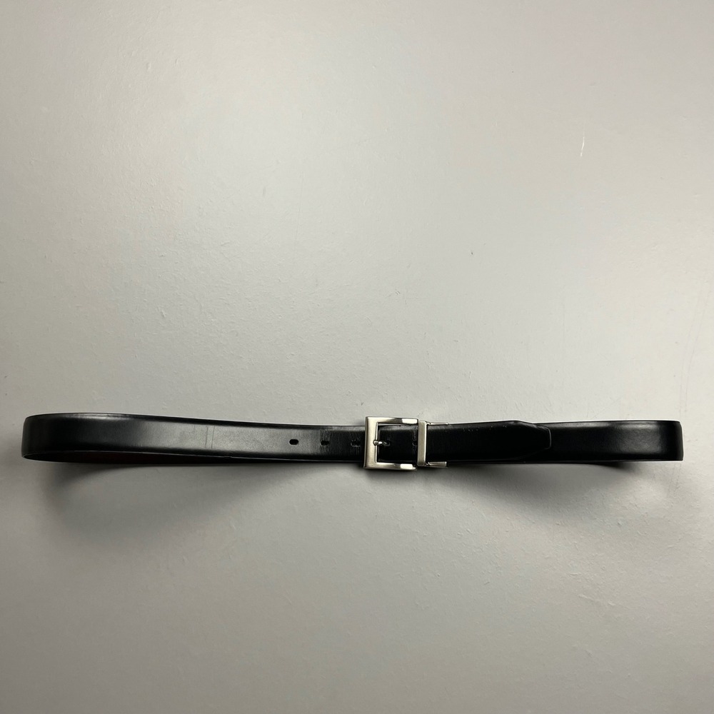 Dockers Reversible Belt Mens 40 Black Brown Genuine Leather Silver Buckle